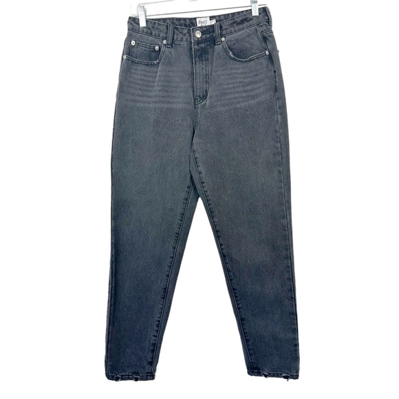 PRINCESS POLLY Zaiden Straight Leg High Rise Washed Black Denim Jeans US 6 - Picture 3 of 15